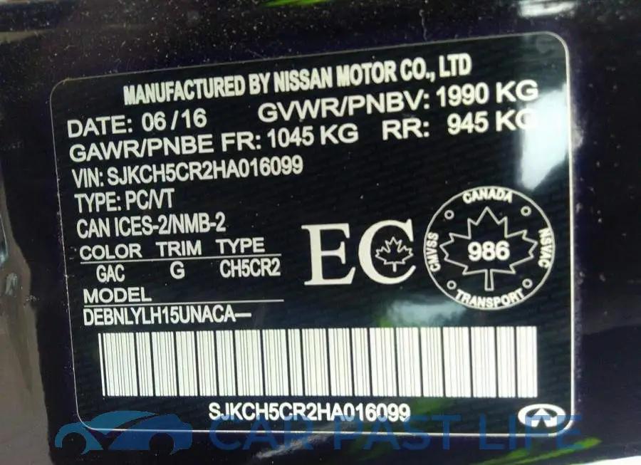 SJKCH5CR2HA016099# 9