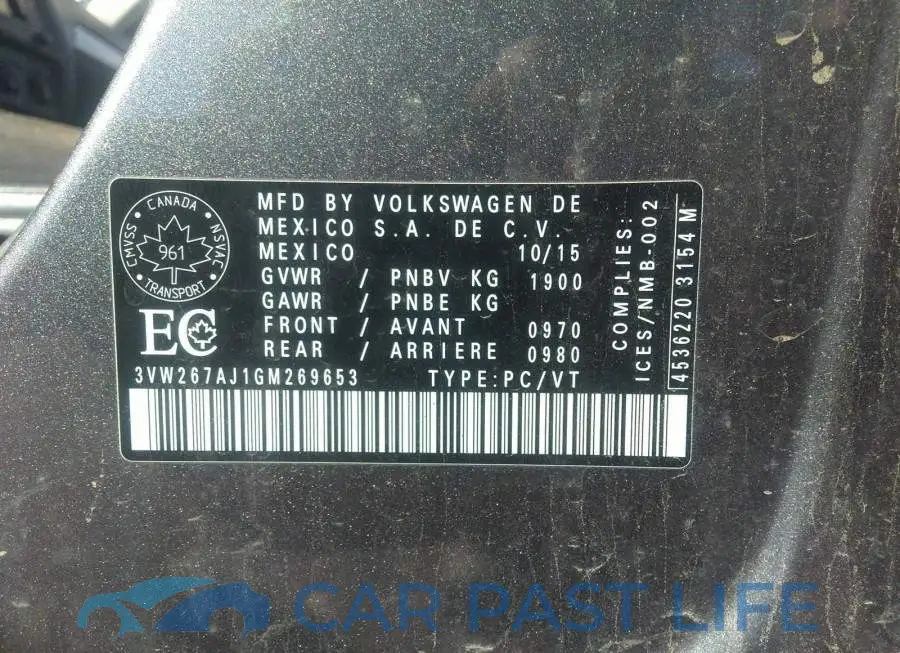 3VW267AJ1GM269653# 9