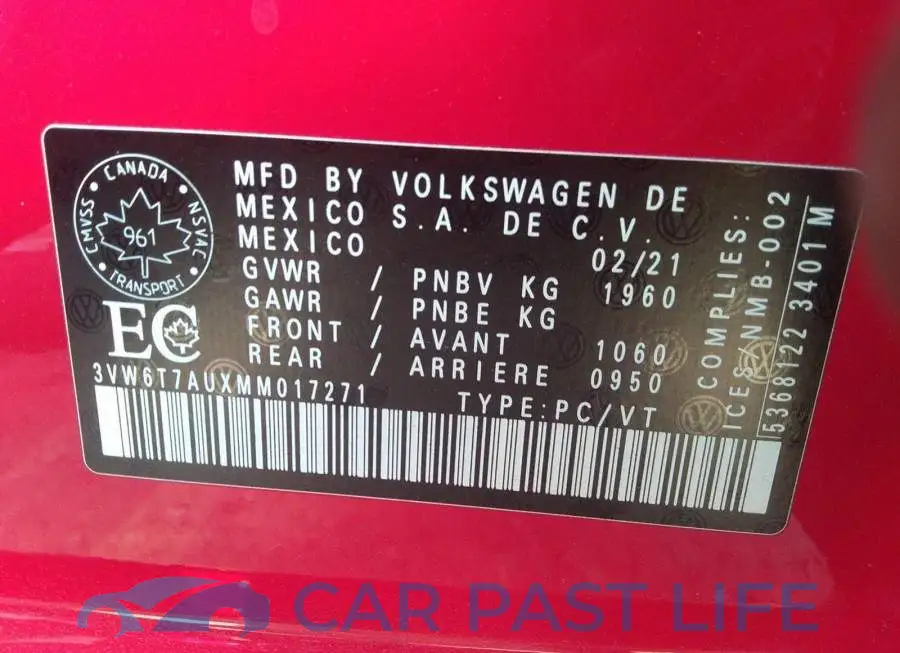 3VW6T7AUXMM017271# 9