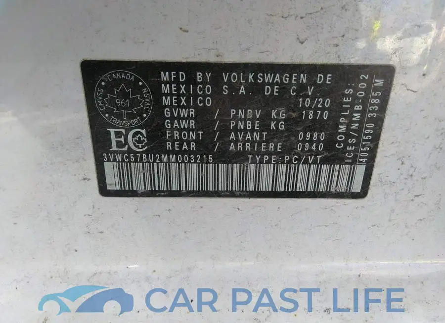 3VWC57BU2MM003215# 9