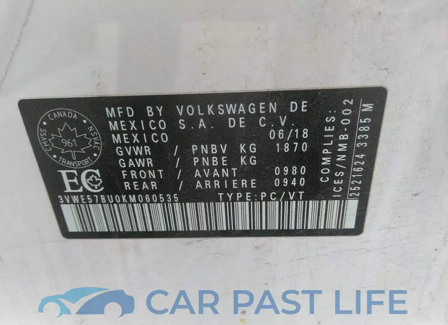 3VWE57BU0KM060535# 9