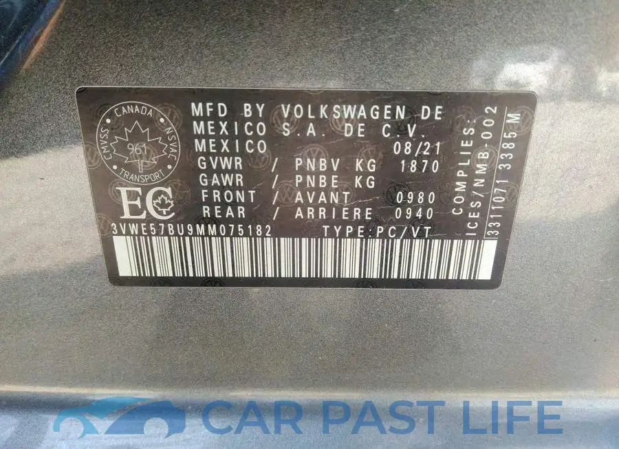 3VWE57BU9MM075182# 9