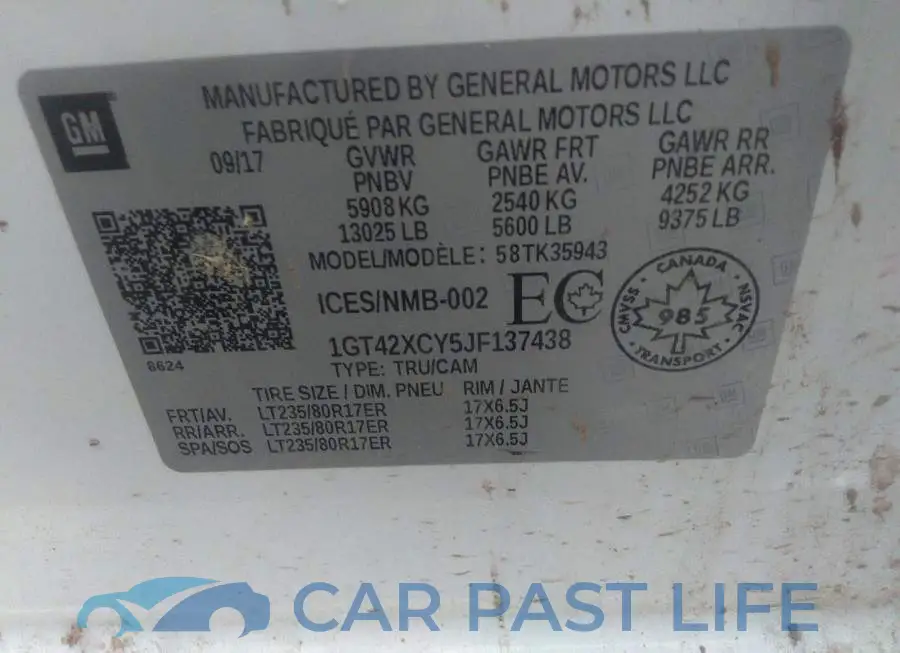 1GT42XCY5JF137438# 9
