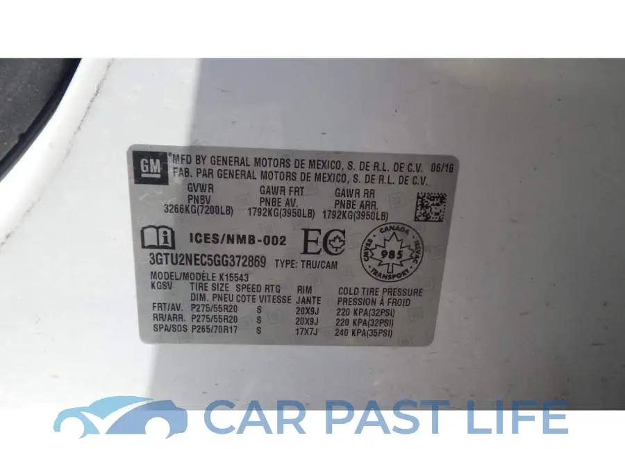 3GTU2NEC5GG372869# 10