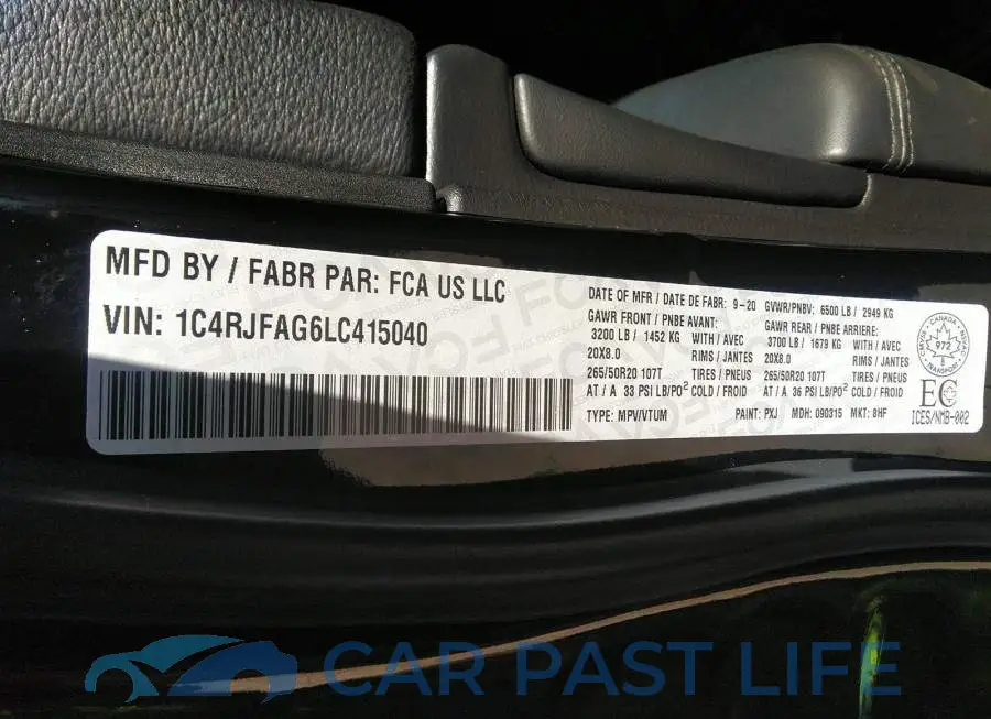 1C4RJFAG6LC415040# 9