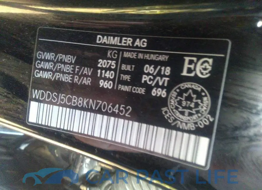 WDDSJ5CB8KN706452# 9