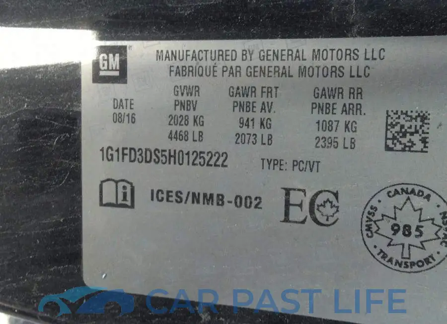1G1FD3DS5H0125222# 9