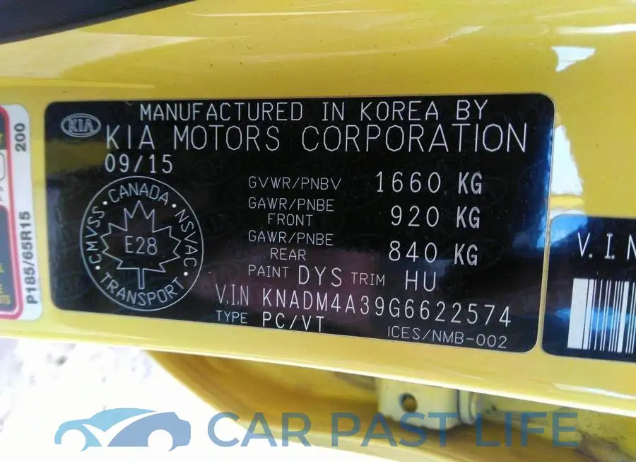 KNADM4A39G6622574# 9