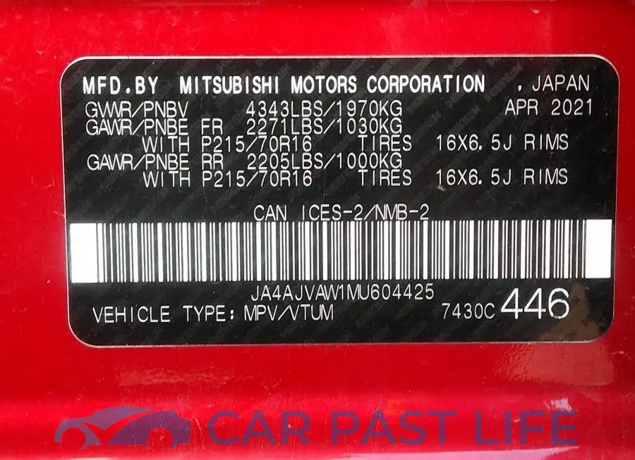 JA4AJVAW1MU604425# 9