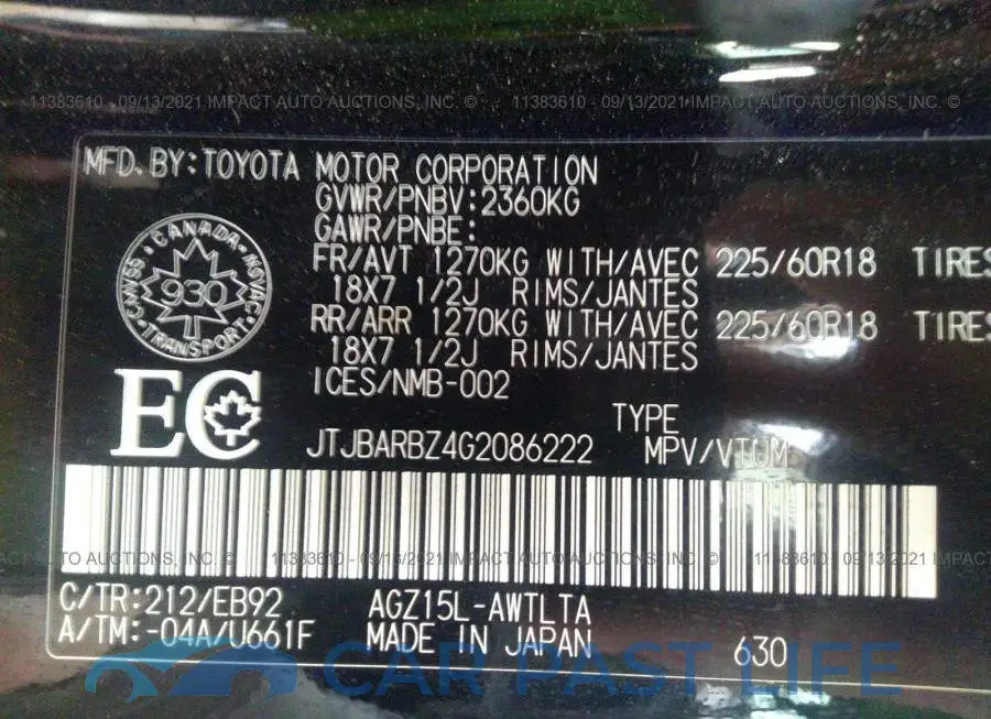 JTJBARBZ4G2086222# 9