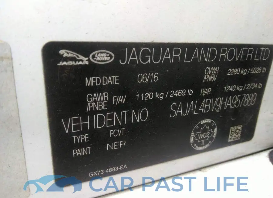 SAJAL4BV9HA957889# 9