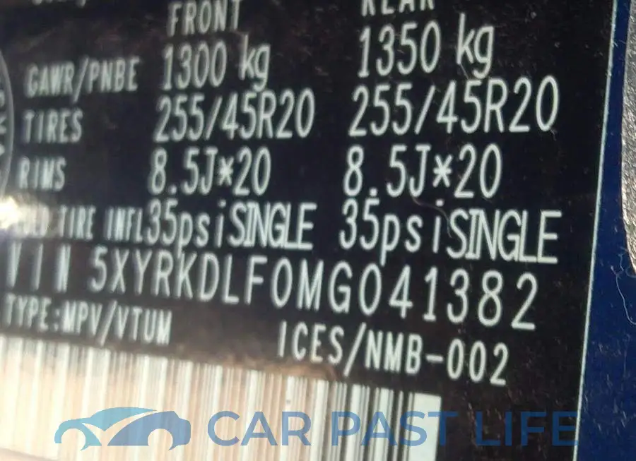 5XYRKDLF0MG041382# 9