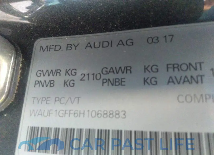 WAUF1GFF6H1068883# 9