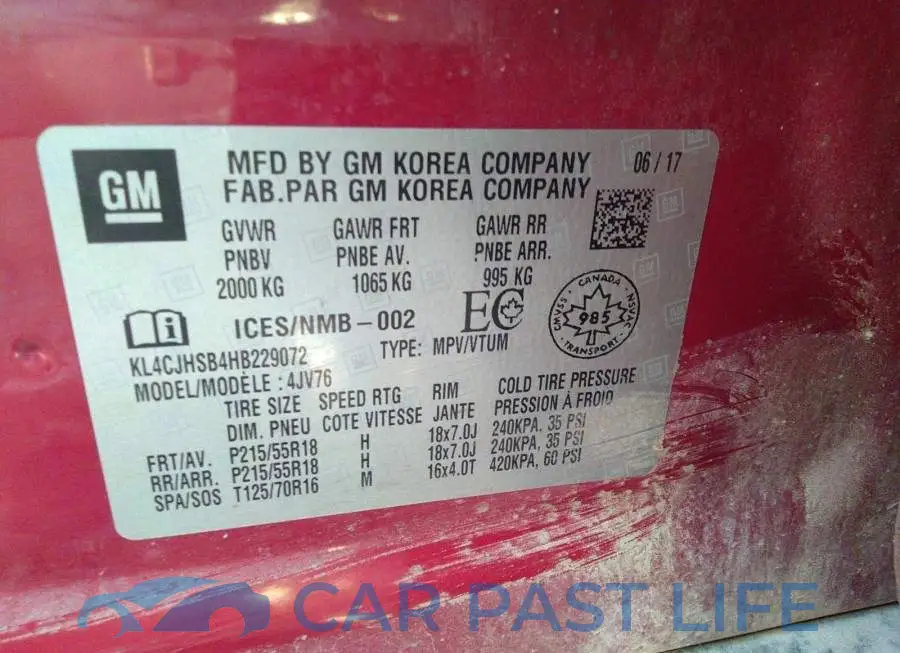 KL4CJHSB4HB229072# 9