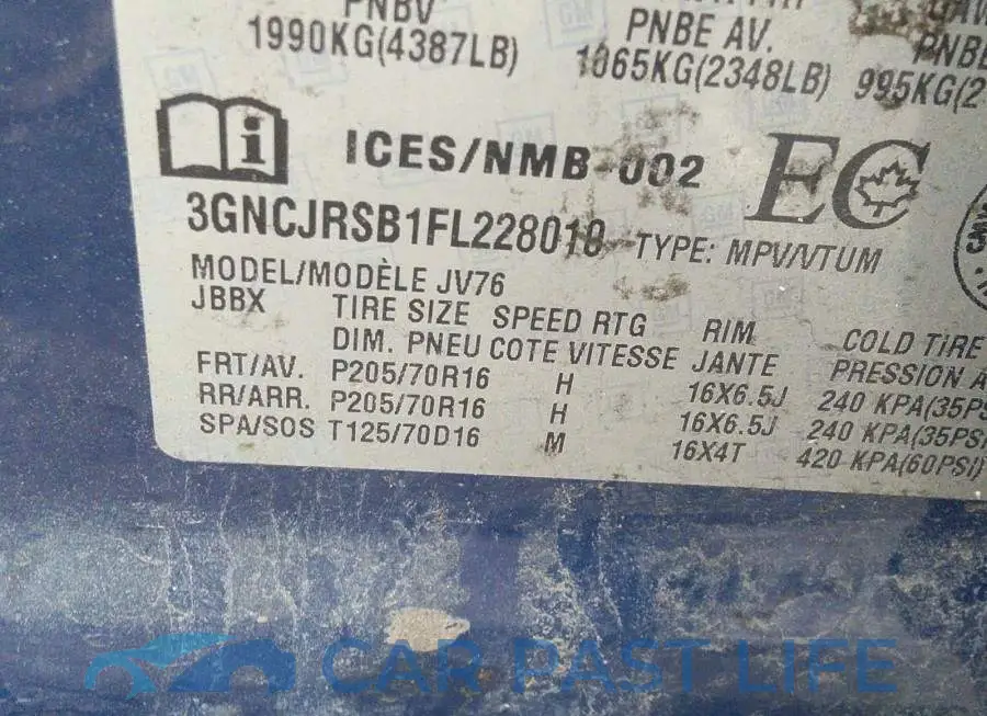 3GNCJRSB1FL228010# 9