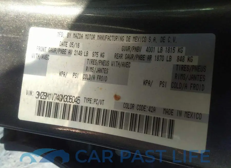 3MZBM1V74GM305045# 9