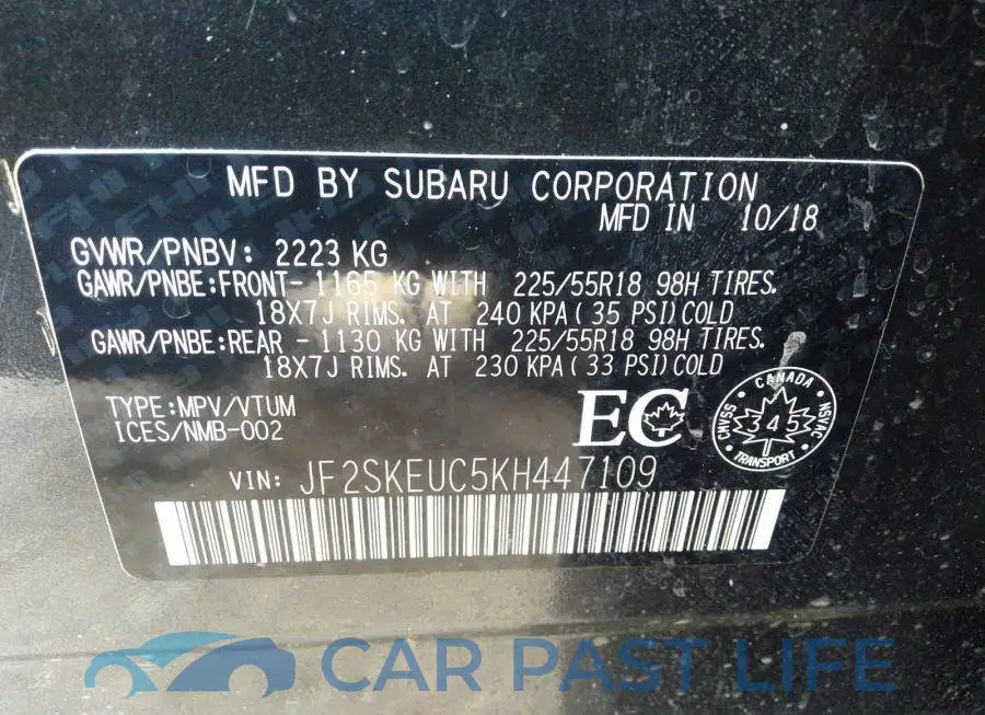 JF2SKEUC5KH447109# 9