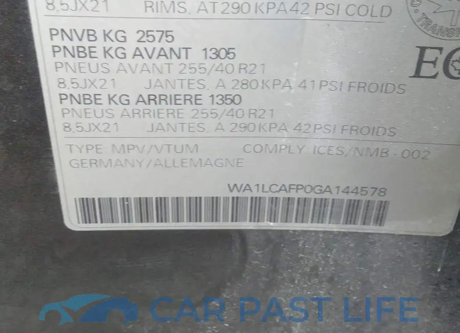 WA1LCAFP0GA144578# 9