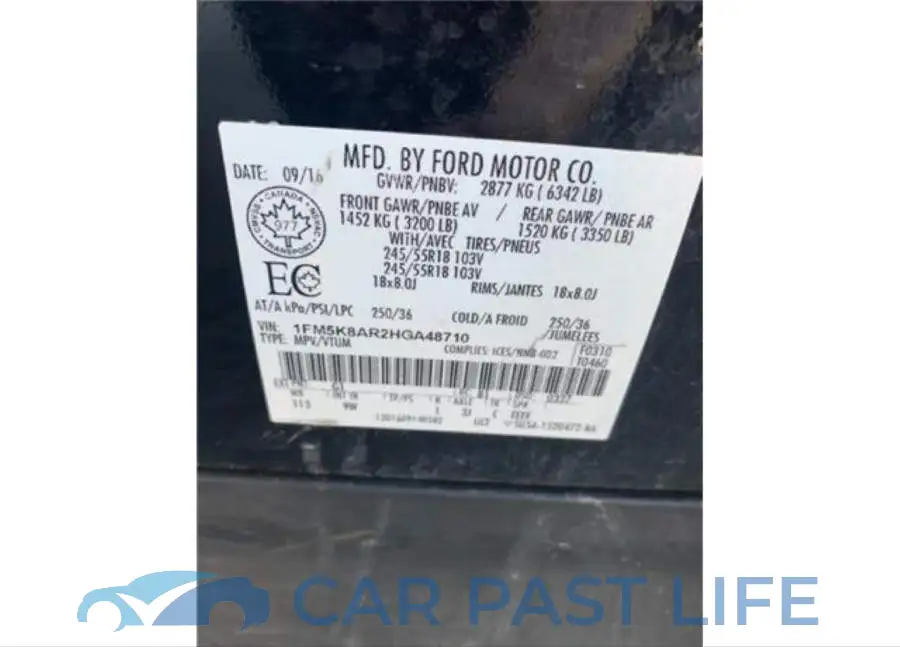1FM5K8AR2HGA48710# 9