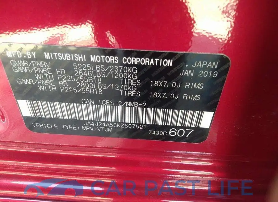 JA4J24A53KZ607521# 9