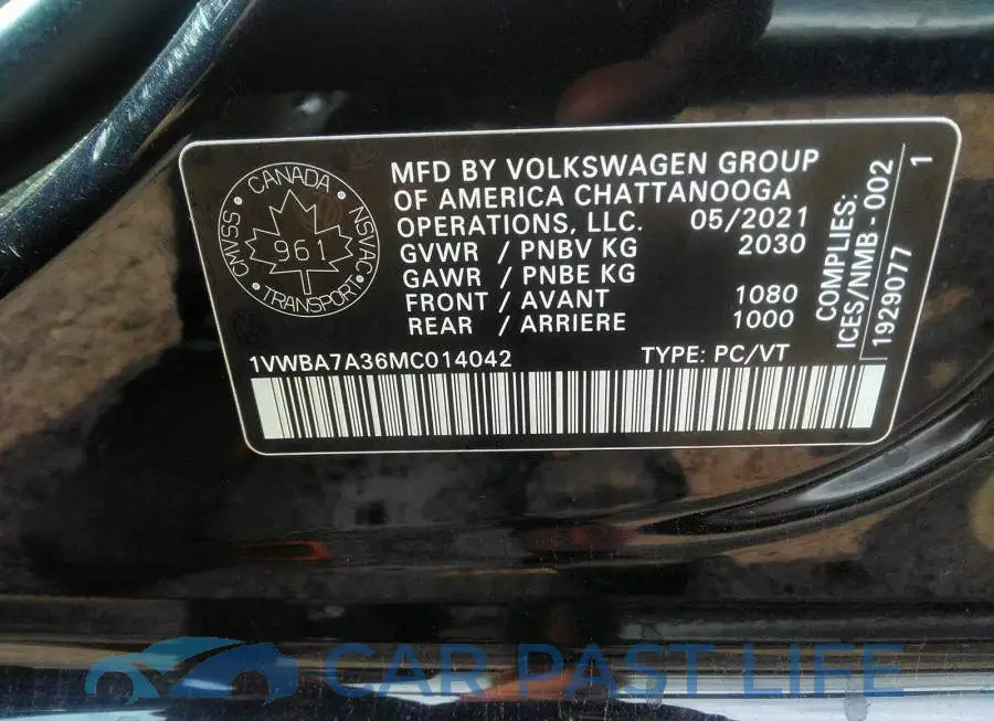 1VWBA7A36MC014042# 9