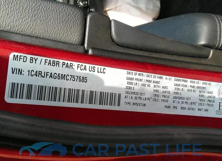 1C4RJFAG6MC757685# 9