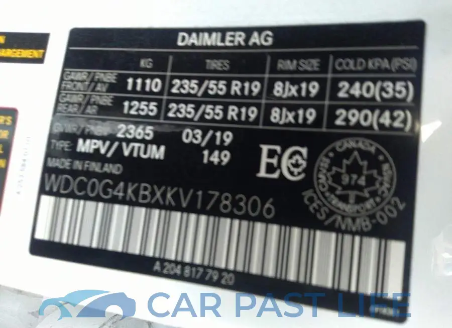 WDC0G4KBXKV178306# 9