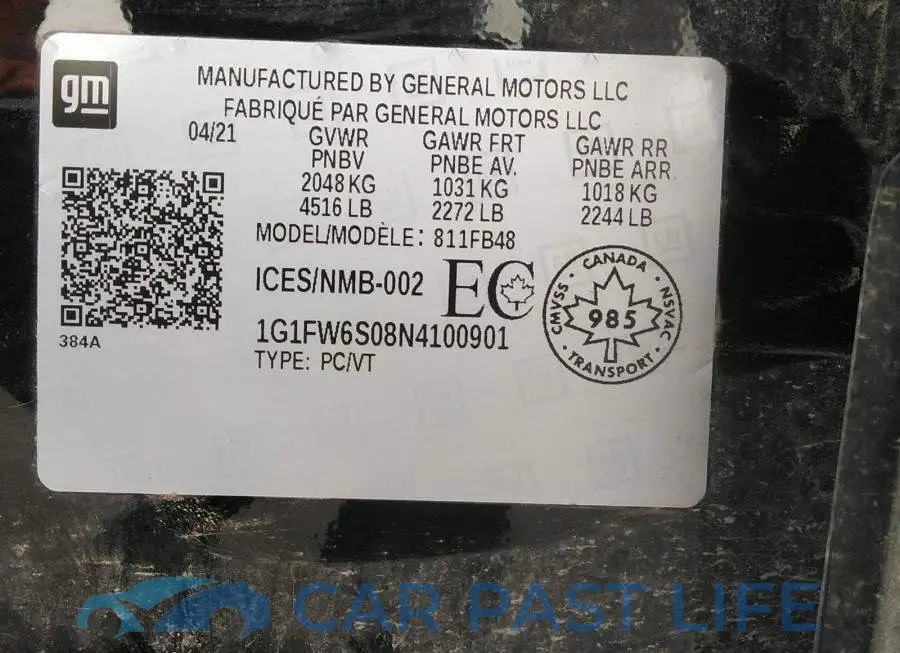1G1FW6S08N4100901# 9