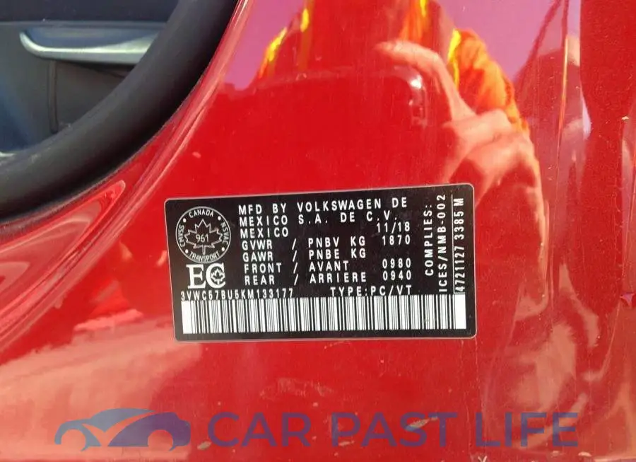 3VWC57BU5KM133177# 9