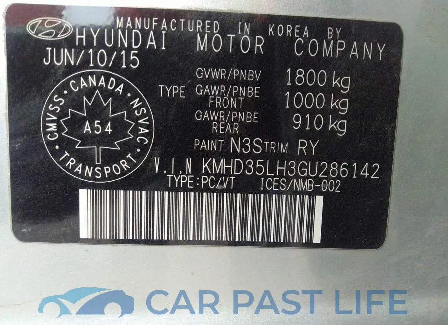 KMHD35LH3GU286142# 9