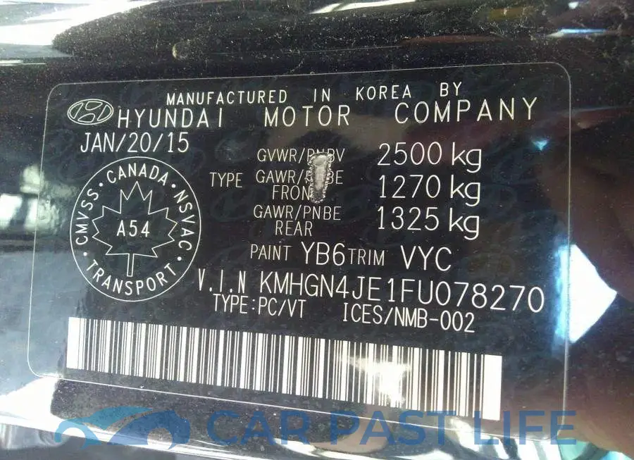 KMHGN4JE1FU078270# 9