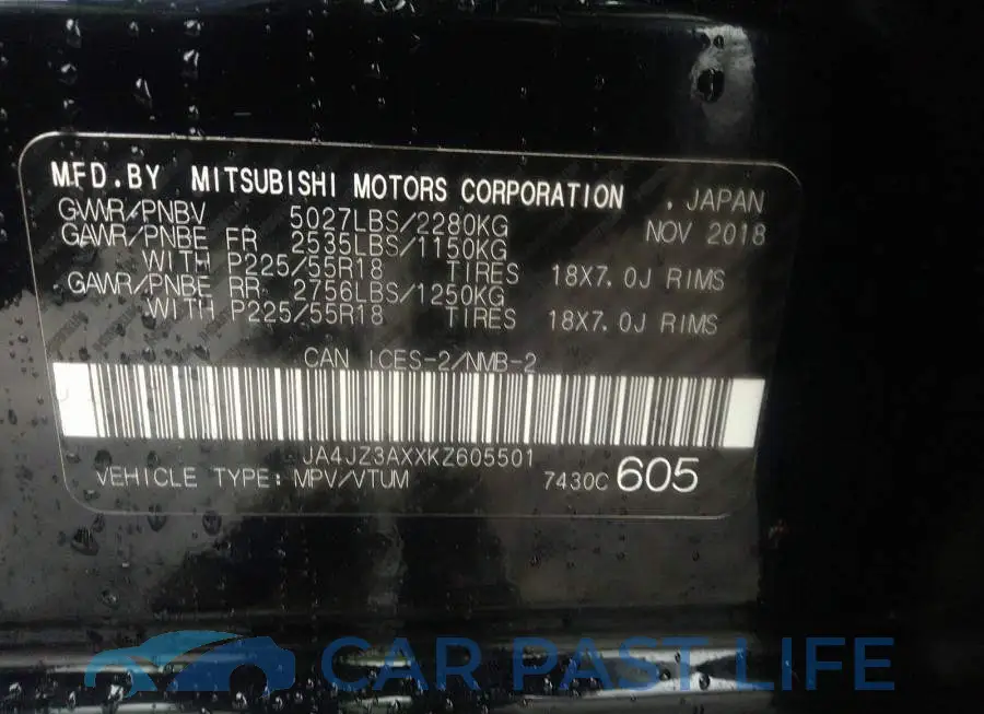 JA4JZ3AXXKZ605501# 9