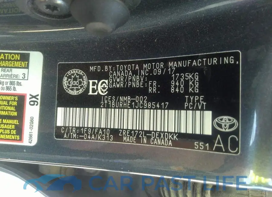 2T1BURHE1JC985417# 9