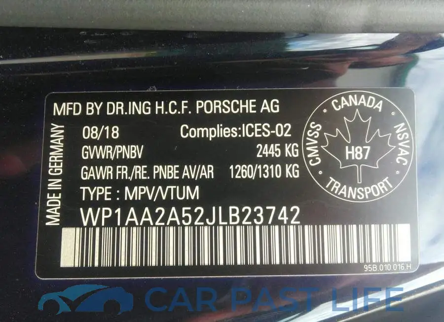 WP1AA2A52JLB23742# 9