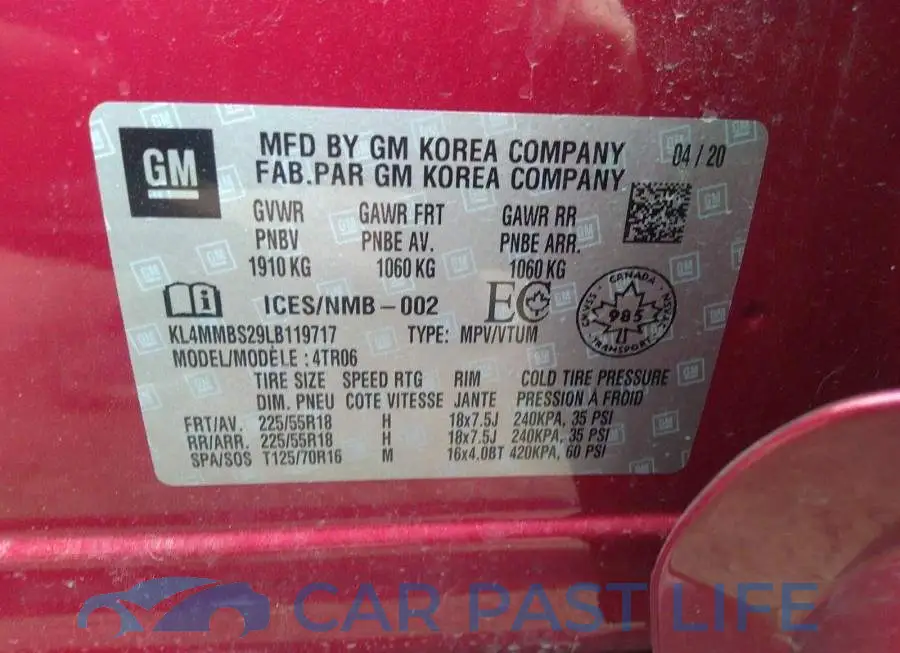 KL4MMBS29LB119717# 9