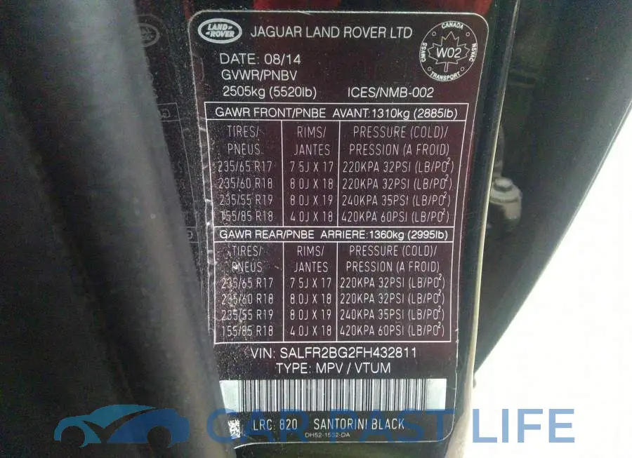 SALFR2BG2FH432811# 9