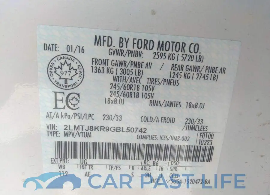 2LMTJ8KR9GBL50742# 9