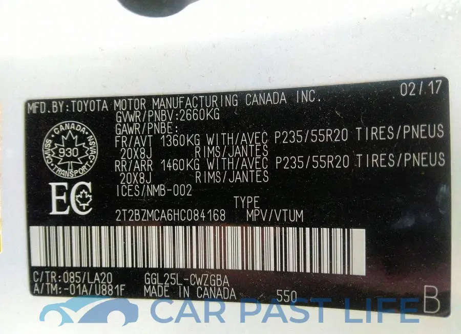 2T2BZMCA6HC084168# 9