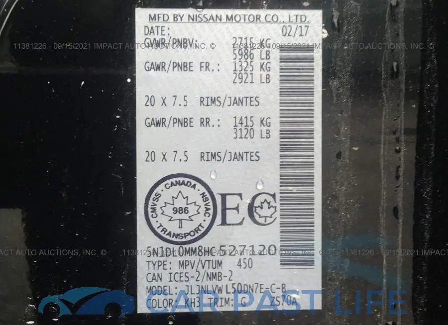 5N1DL0MM8HC527120# 9