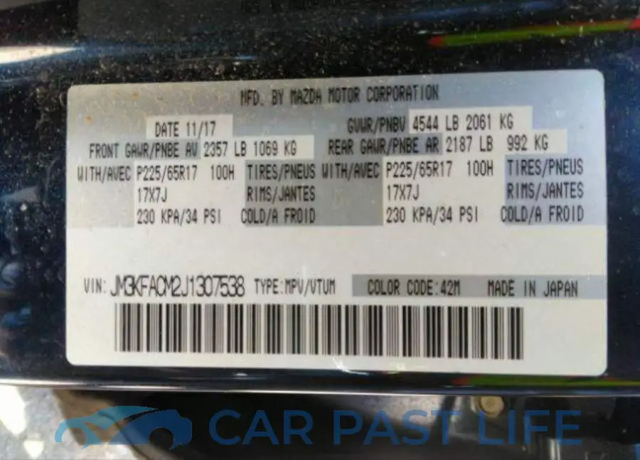 JM3KFACM2J1307538# 10