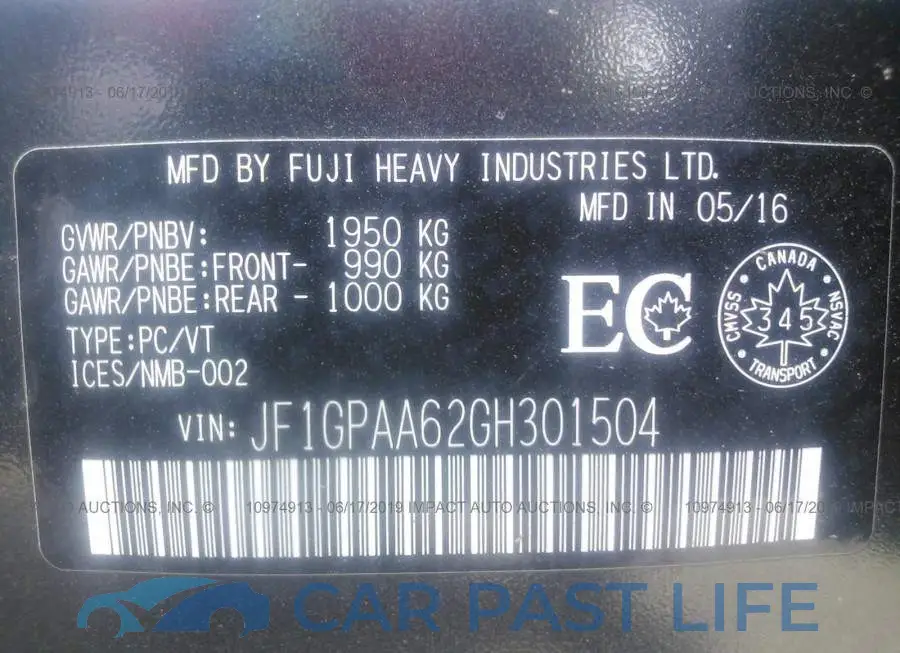 JF1GPAA62GH301504# 9
