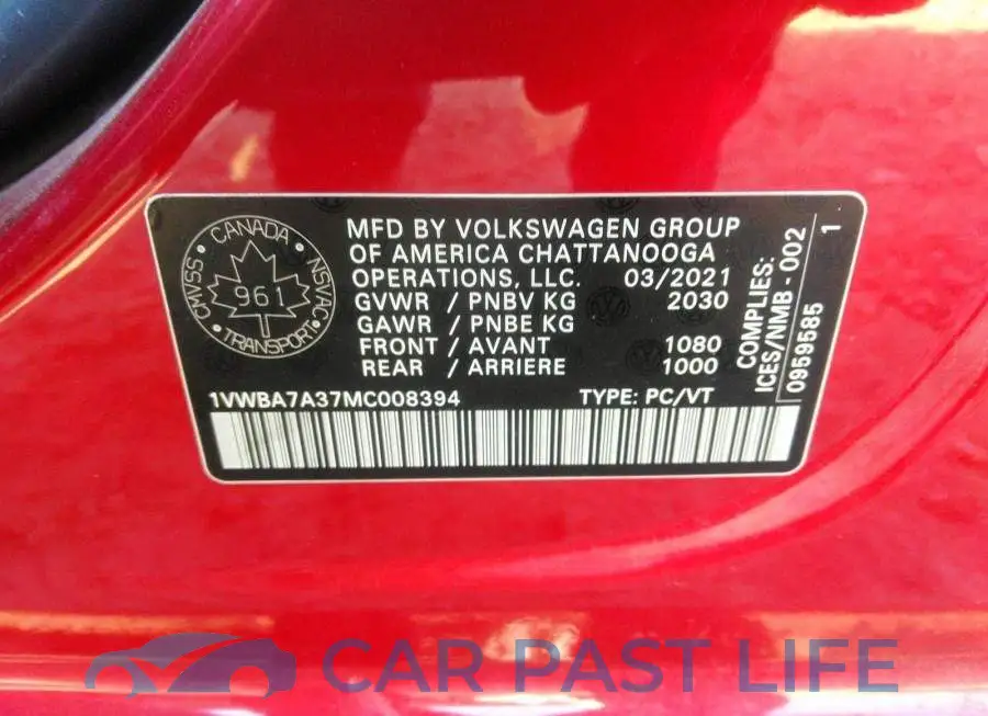 1VWBA7A37MC008394# 9