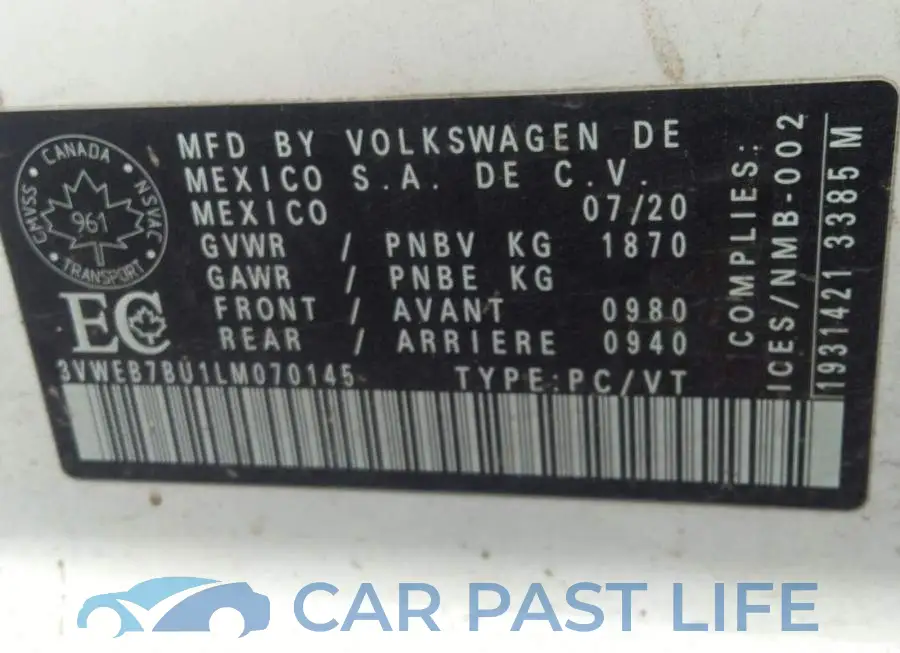 3VWEB7BU1LM070145# 9