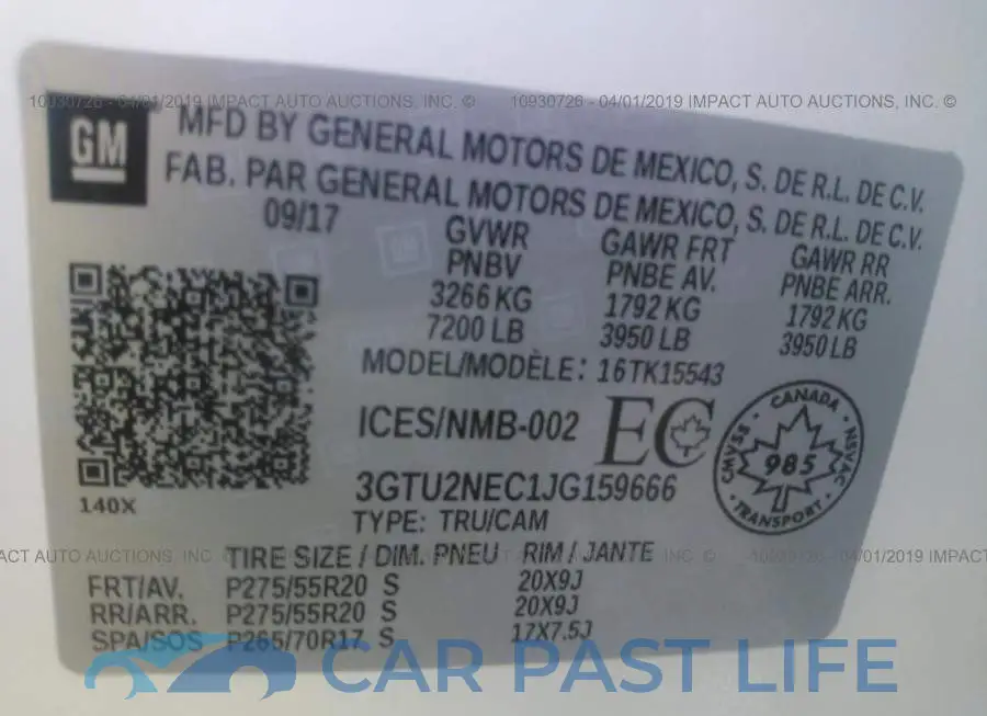 3GTU2NEC1JG159666# 9