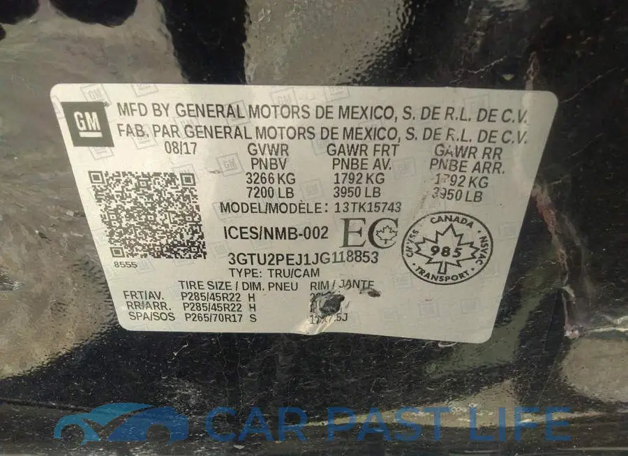 3GTU2PEJ1JG118853# 9