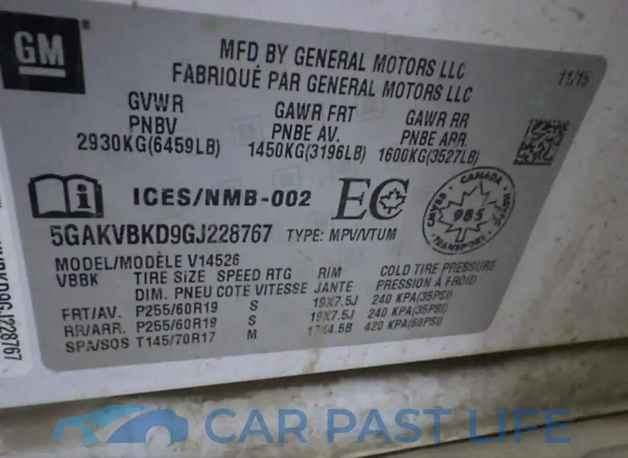 5GAKVBKD9GJ228767# 10