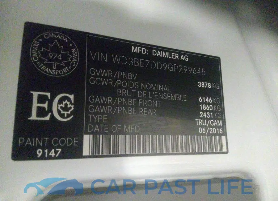 WD3BE7DD9GP299645# 9