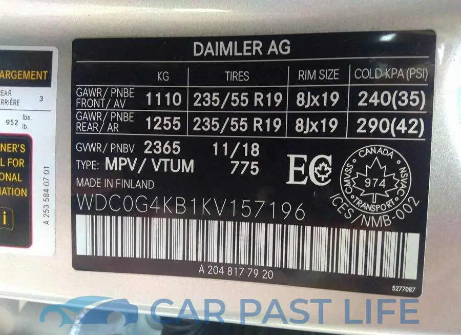 WDC0G4KB1KV157196# 9