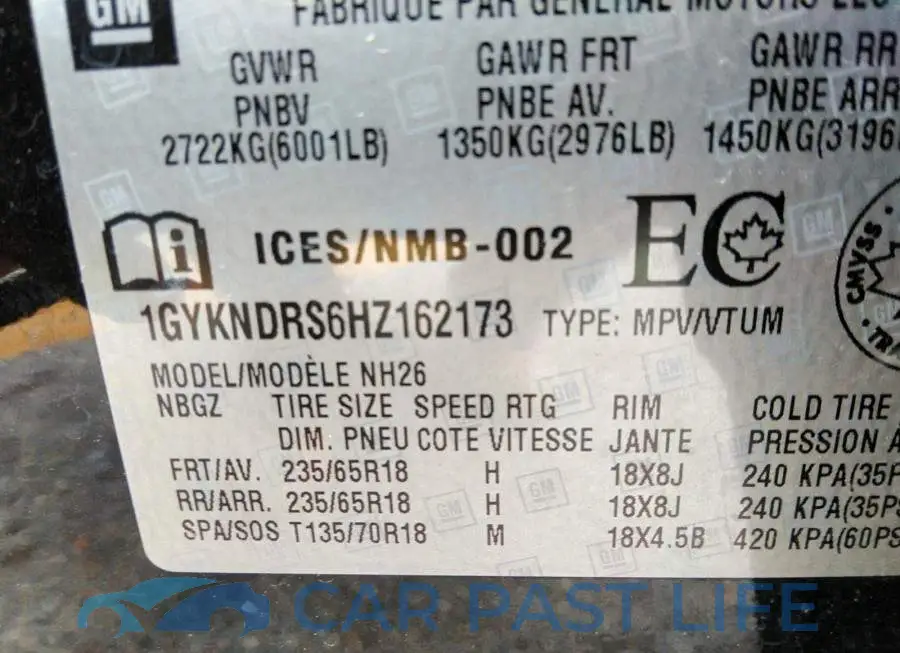 1GYKNDRS6HZ162173# 9