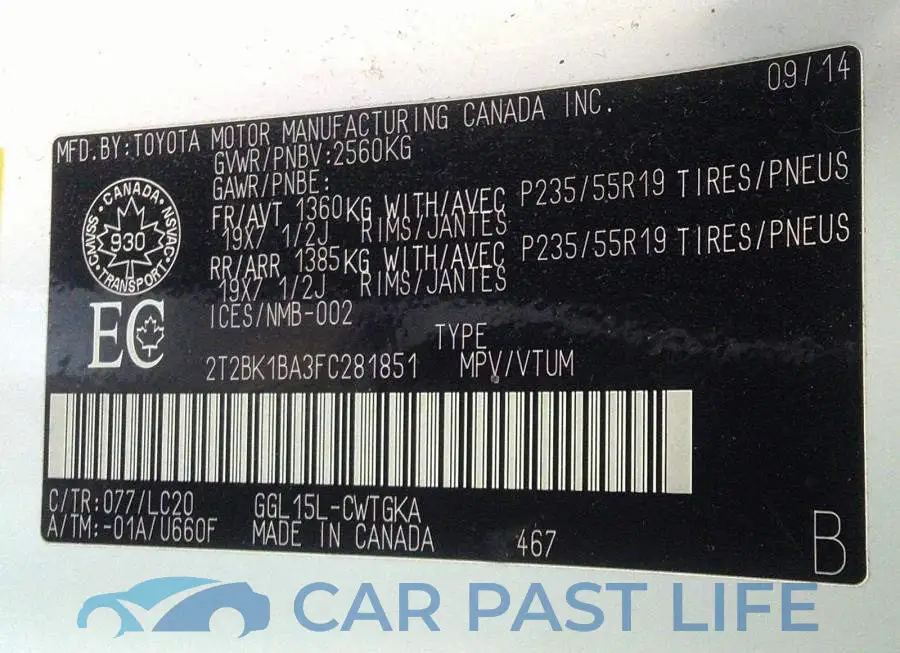 2T2BK1BA3FC281851# 9